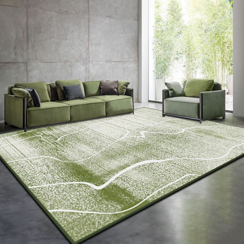 Nordic Fresh Green Living Room Carpet Mat Abstract Minimalist Bedroom Bedside Carpet Guesthouse Sofa Coffee Table Carpet