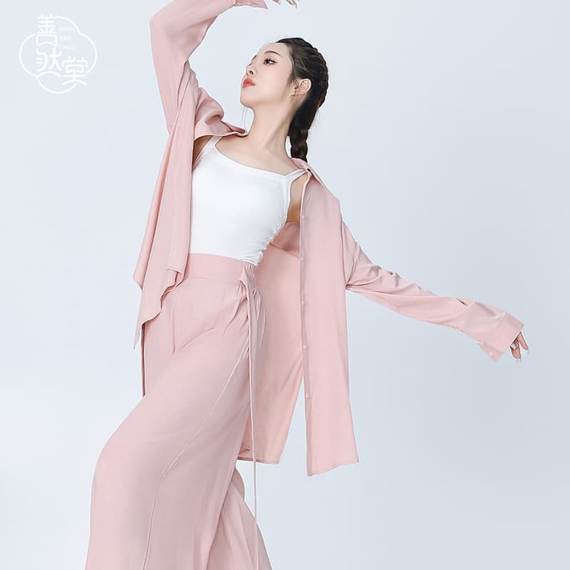 Shan Ran Tang modern dance shirt dancewear, classical dance long-sleeve practice clothing, body shaping top, loose cardigan outer layer