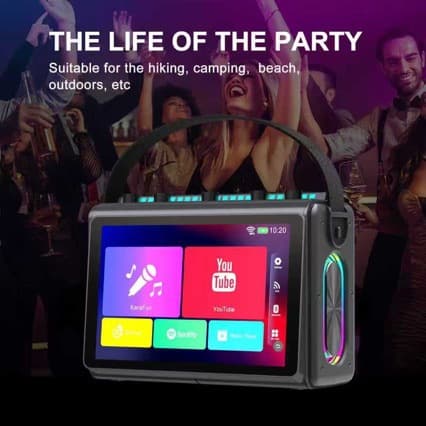 Foreign Trade Wireless Dual Microphone Bluetooth Speaker All-In-One Device with Lyrics Display and 10.1inch HD Touch Screen