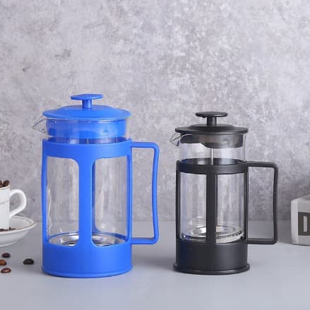French Press Multi-Function Cold Brew Coffee Plunger with Tea Strainer Plastic Tea Maker with Handle