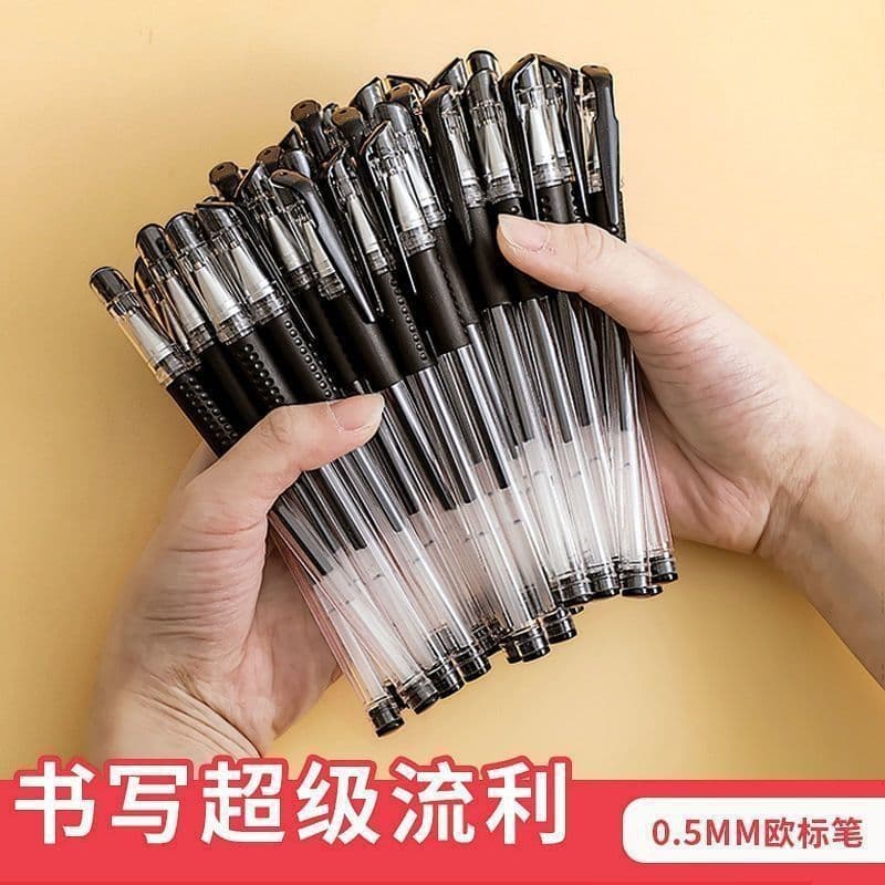 European standard gel pen new standard black pen ballpoint pen full needle tube red pen business office signature pen stationery creative pen