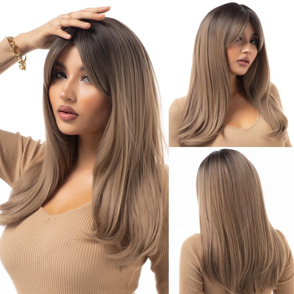 Stunning Black Ombre Blonde Gradient Curly Layered Short Synthetic Full Wig for Women