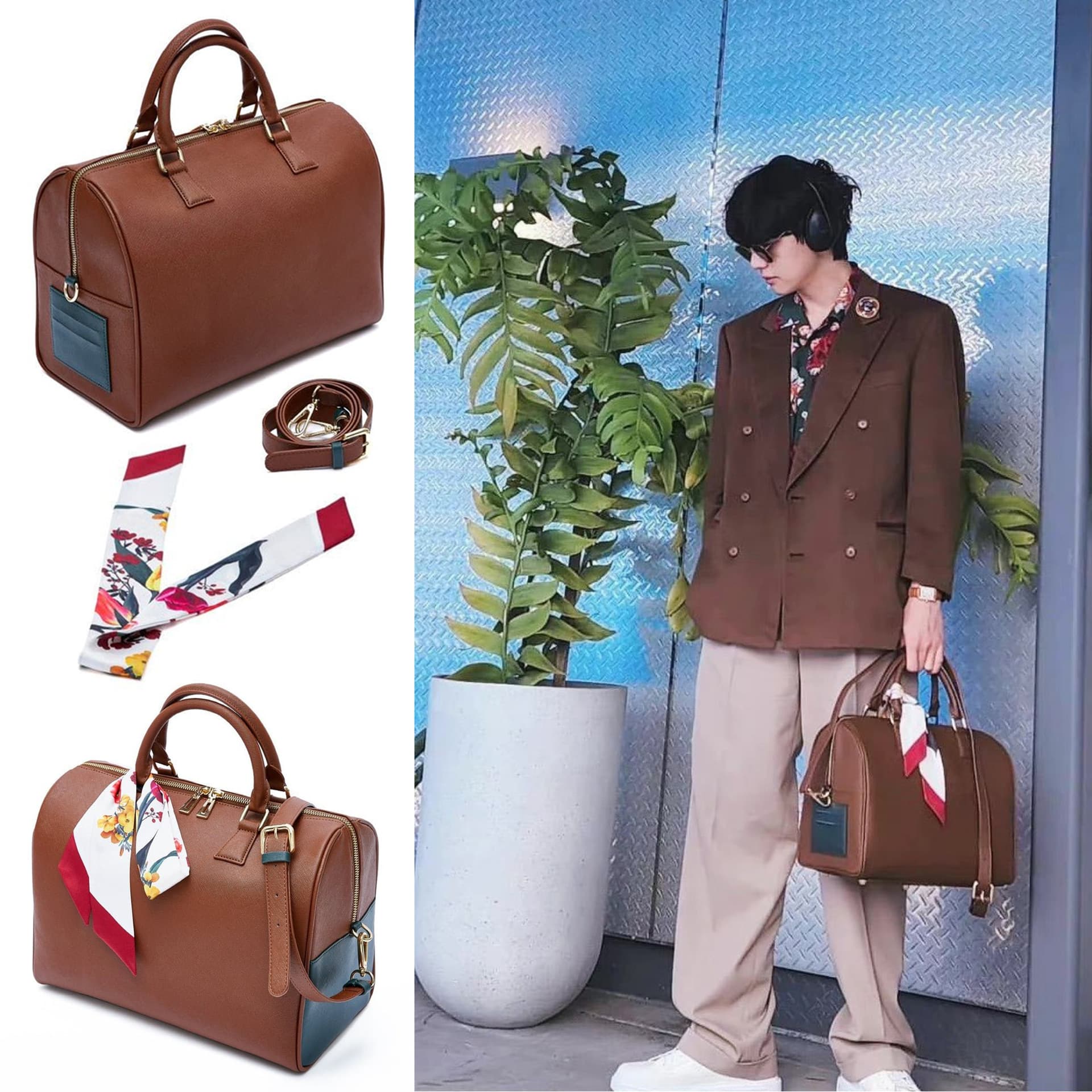 BTS Bangtan Boys Boston Bag Celebrity Style Unisex Crossbody Tote Large Capacity Commuter Travel Bag