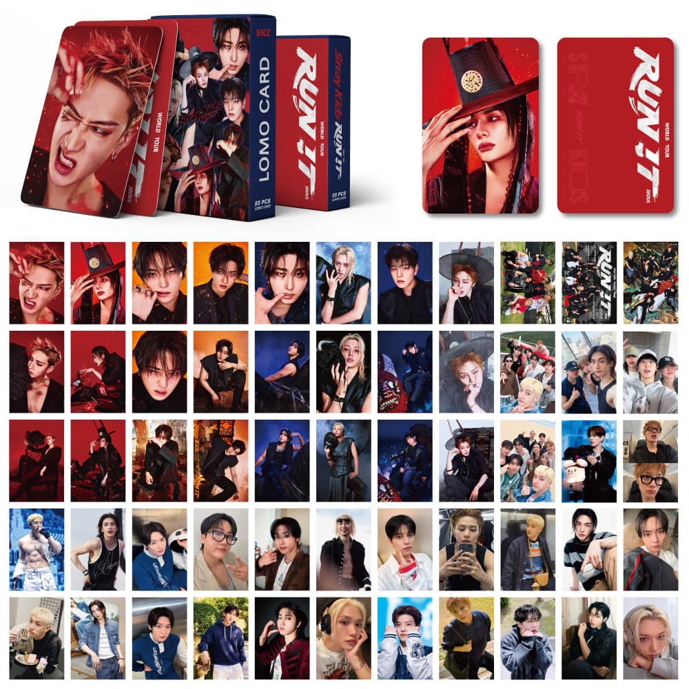 RUN IT 2026 Star Album New Cards Photo Cards Decorative Collection 55-Piece Boxed Stray Kids Boy Group
