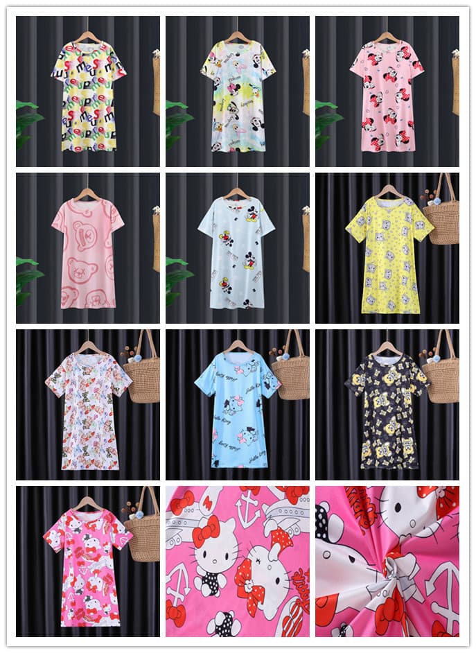 Cross-border foreign trade children's pajamas summer princess short-sleeved girls' nightgown medium and large children's cotton girl's dress air-conditioned clothing
