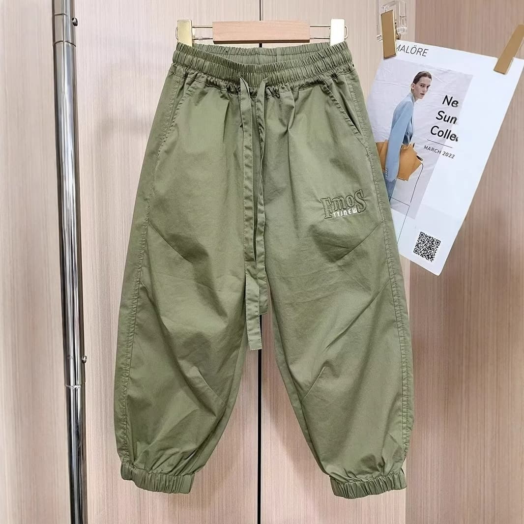Boys Summer Cotton Pants Ages 6-15, Spring/Autumn Thin Mosquito-Proof Pants, Korean Style Long Pants for Kids