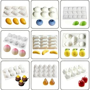 15-Cavity Lemon / 6-Cavity Mango Blueberry Raspberry / 8-Cavity Coconut Mousse Cake Silicone Multi-Fruit Baking Mold