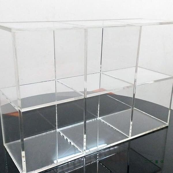 Acrylic Transparent Grid Shelf, Mug and Teacup Display Rack, Tea Set Storage for Desktop Organization