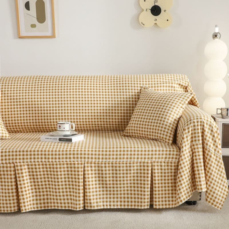 Sofa Cover Full Coverage Dust-Proof Cover Throw Cover Sofa Slipcover Cushion Cover Pillowcase Ins Style