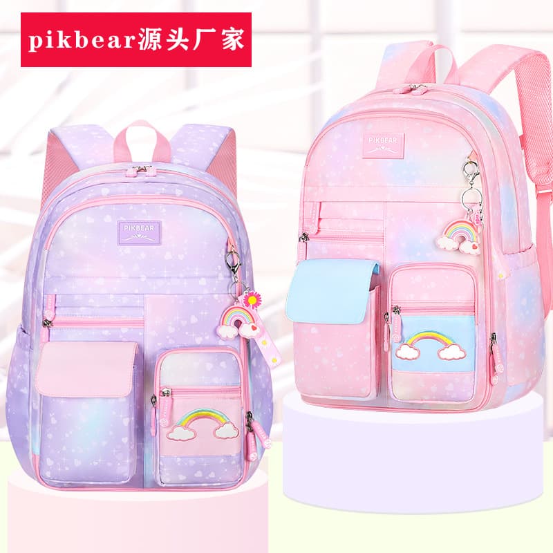Children's School Backpack High Quality PU Leather Material Large Capacity Waterproof Zipper Closure Durable Adjustable Strap