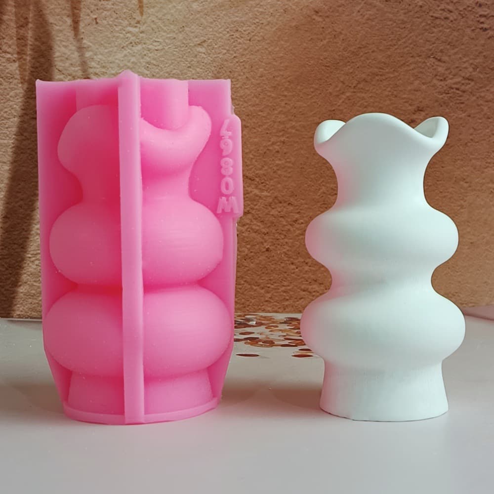 Vase ornaments mold ornaments candle plaster DIY plaster ornaments candlestick silicone mold W0867