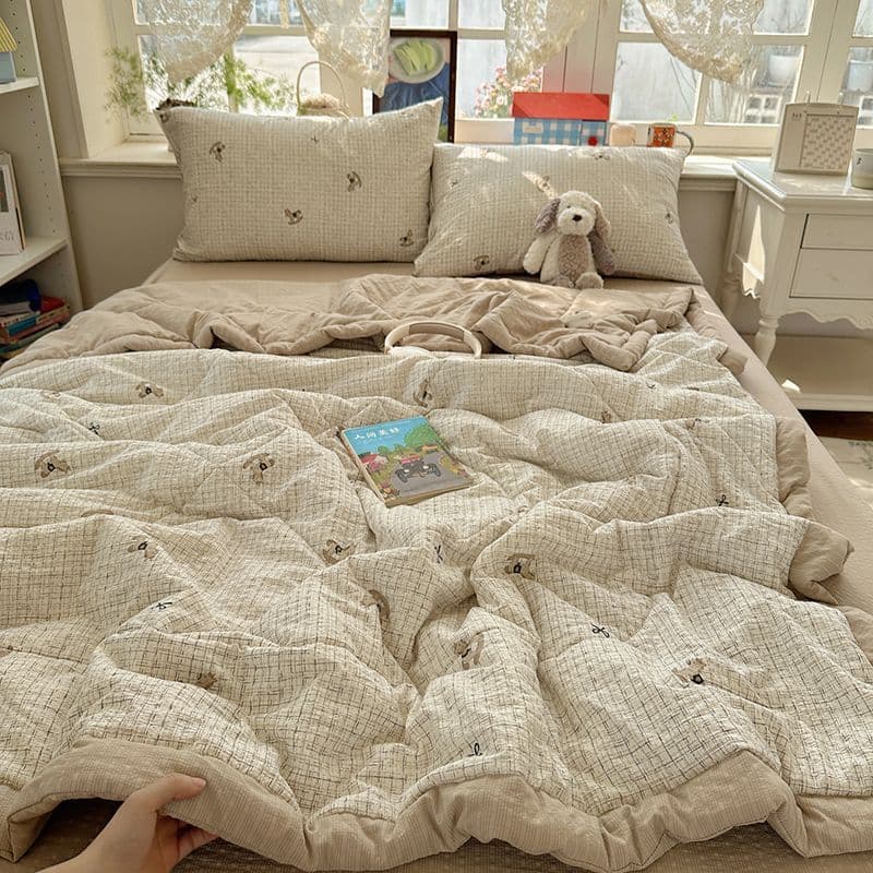 Cross-Border Hot-Selling A-Class Puff Yarn Air-Conditioning Quilt, Ultra-Soft Summer Quilt Set of Four, Single Dormitory Summer Quilt, Machine Washable