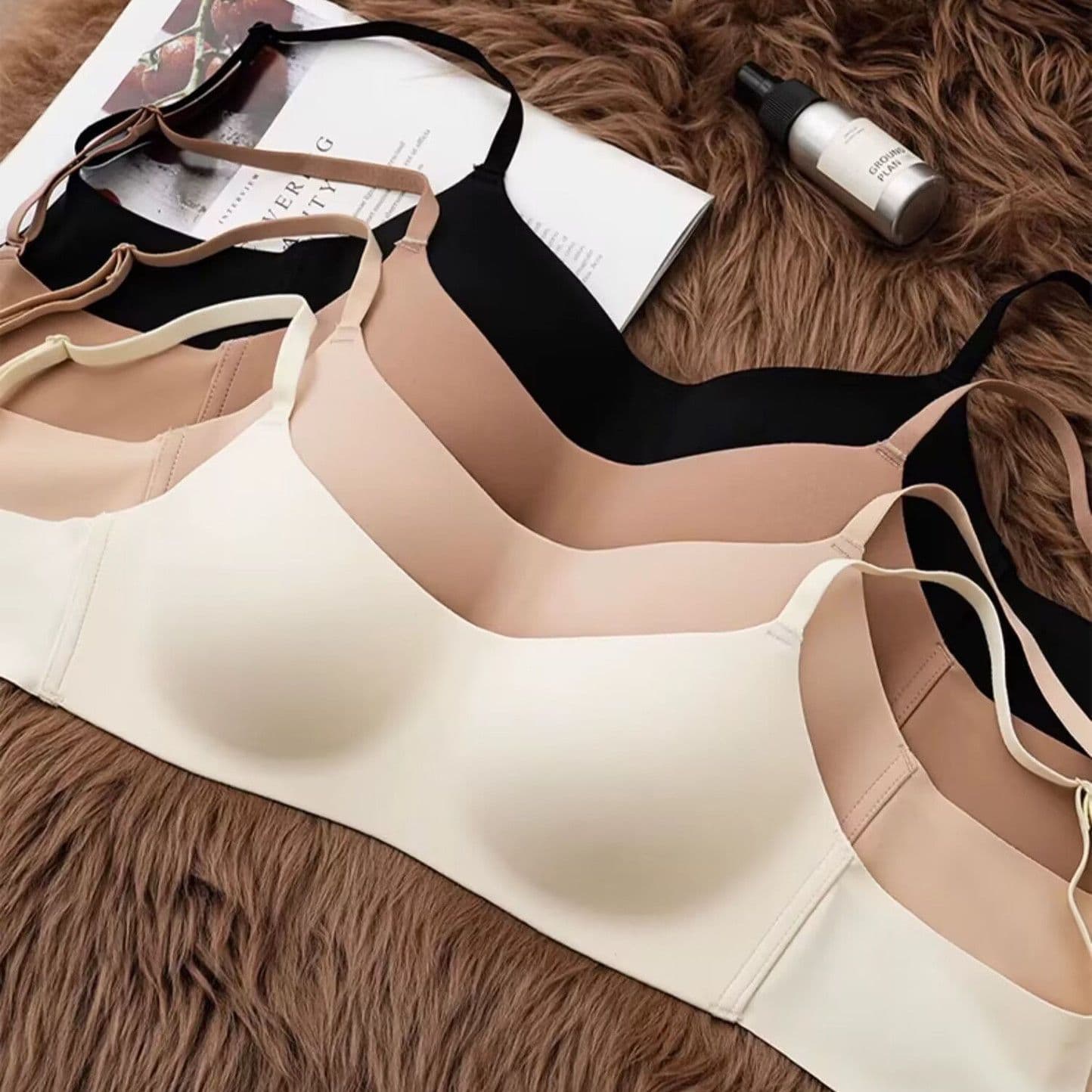 Seamless underwear women's one-piece half-cup small breast push-up glossy thin comfortable no-wire anti-sagging summer bra
