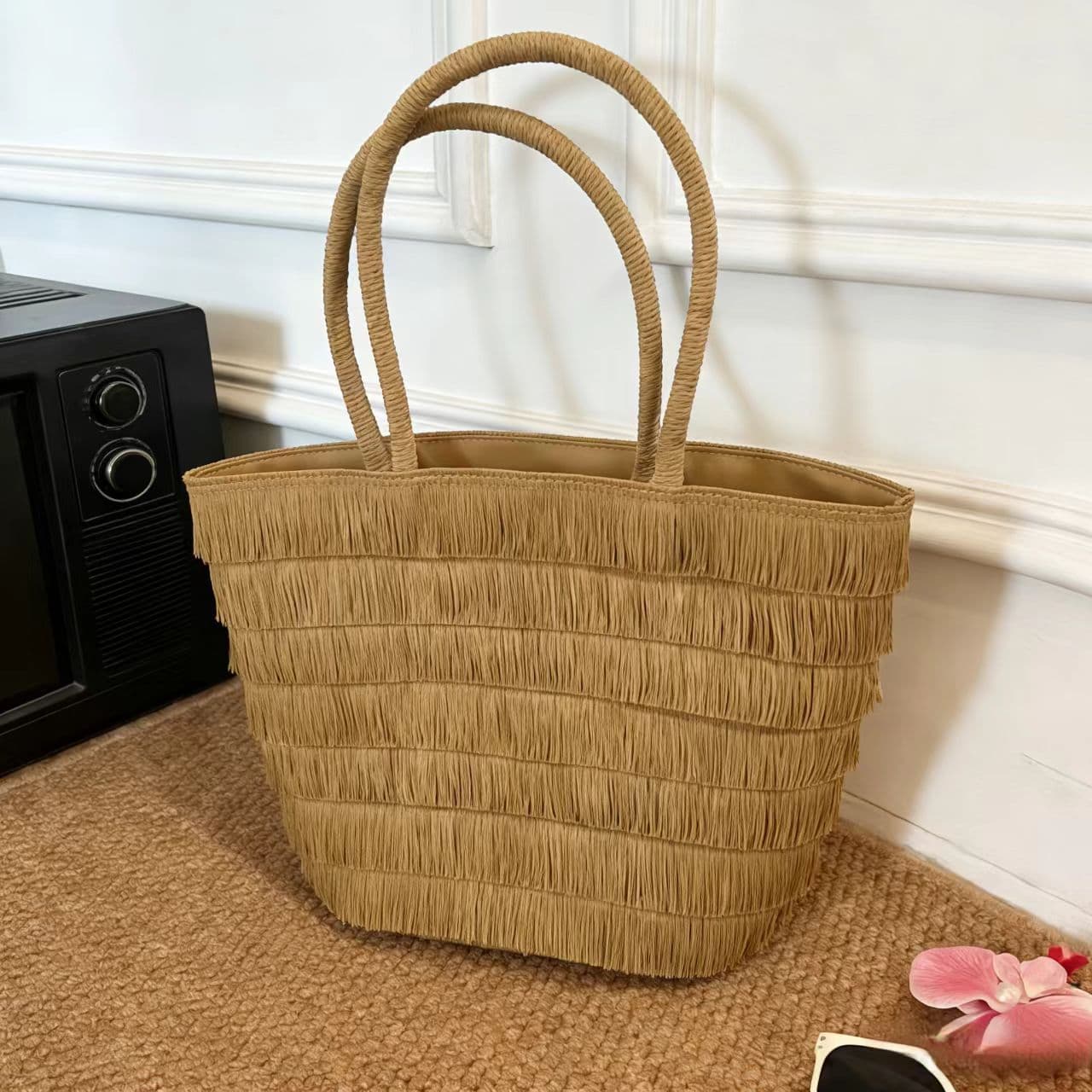 New Bag Korean Trendy Crossbody Bag Summer Fashion Straw Bag Beach Vacation Unique Non-Matching Bag