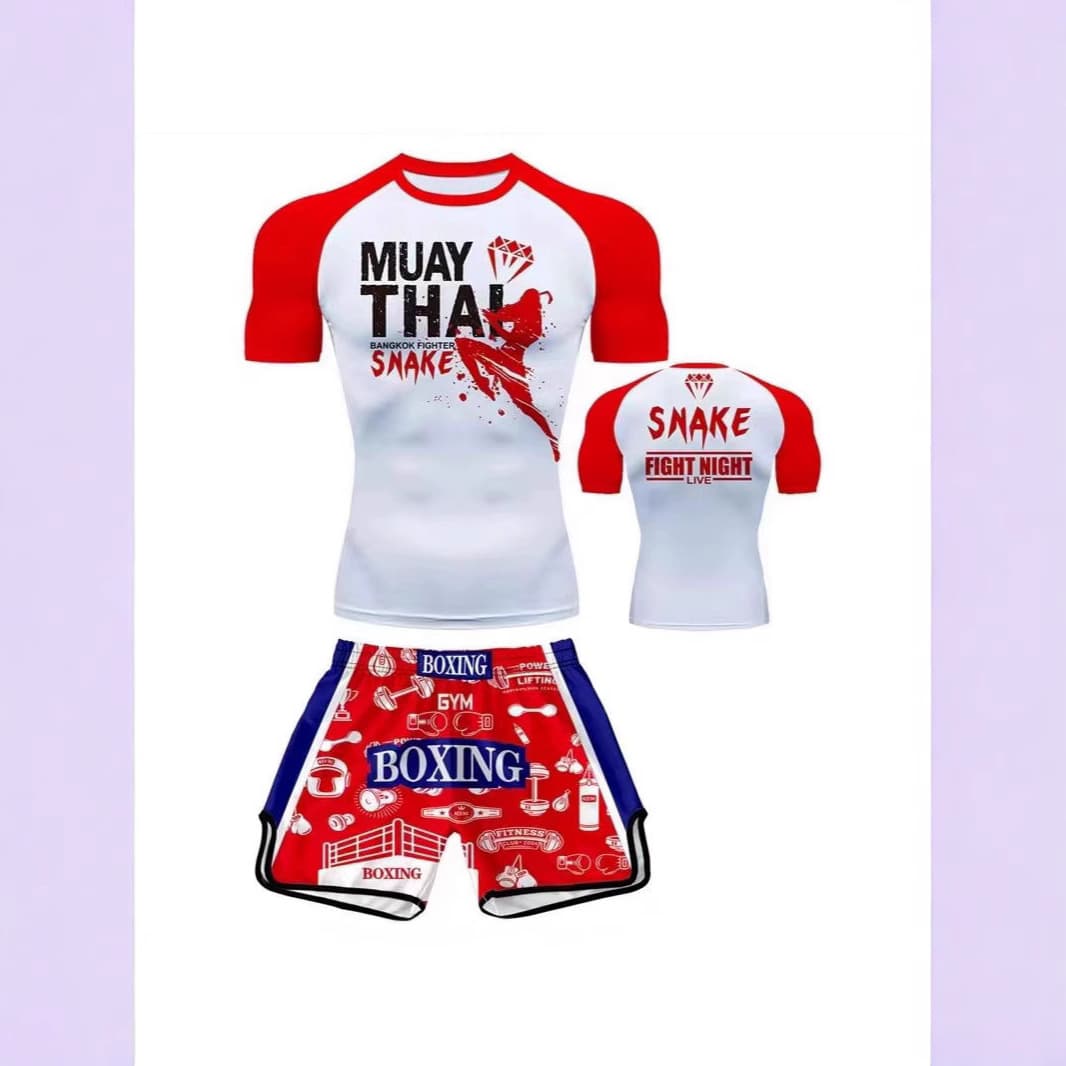 Fighting Training Gear Venom Boxing Clothing Sanda Suit Muay Thai Training Short Sleeve Set Wholesale Quick-Dry Comfortable