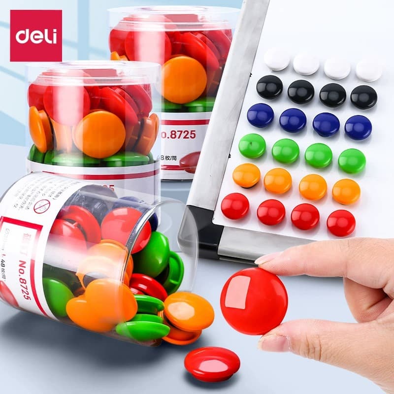 Deli 8725 Whiteboard Magnetic Nail Magnetic Magnet Color Magnetic Particle Magnetic Buckle Magnetic Sticker Magnet Buckle Magnetic Buckle Wholesale
