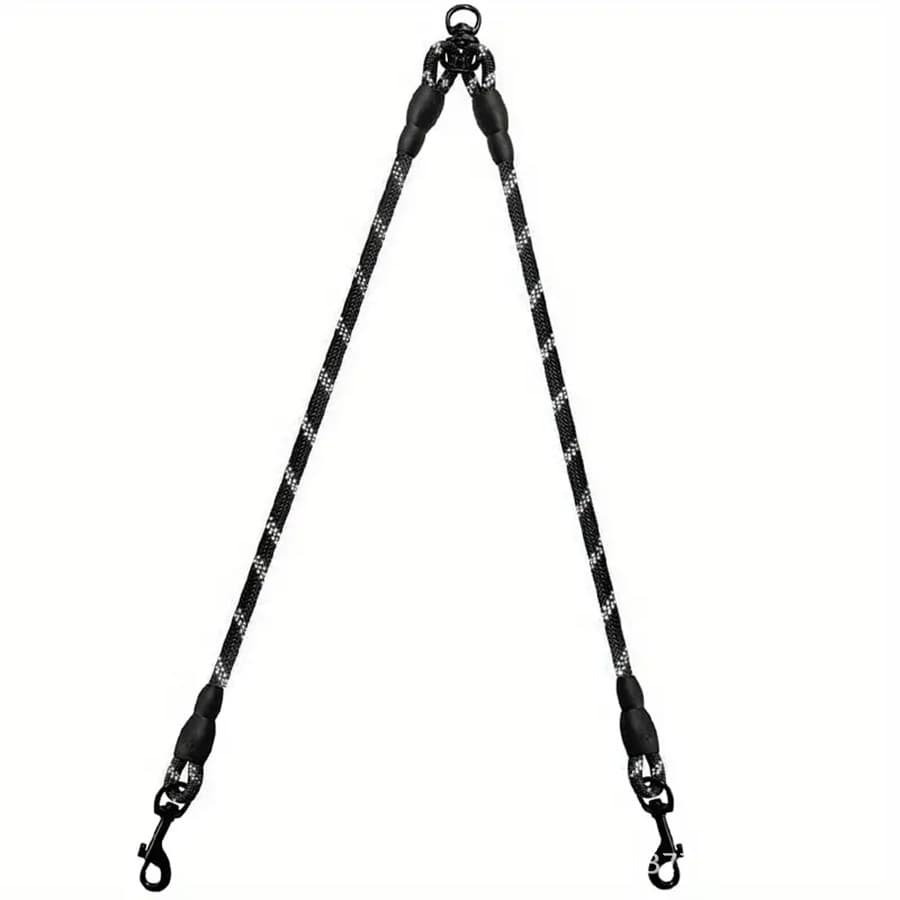 Pet Leash One-to-Two Dual-Head Braided PP Round Rope Dog Leash Dog Chain Walking Rope Double Pull Leash