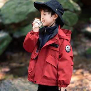Kids 3-in-1 Windproof Waterproof Jacket Boys Autumn 2026 New Stylish Outdoor Coat