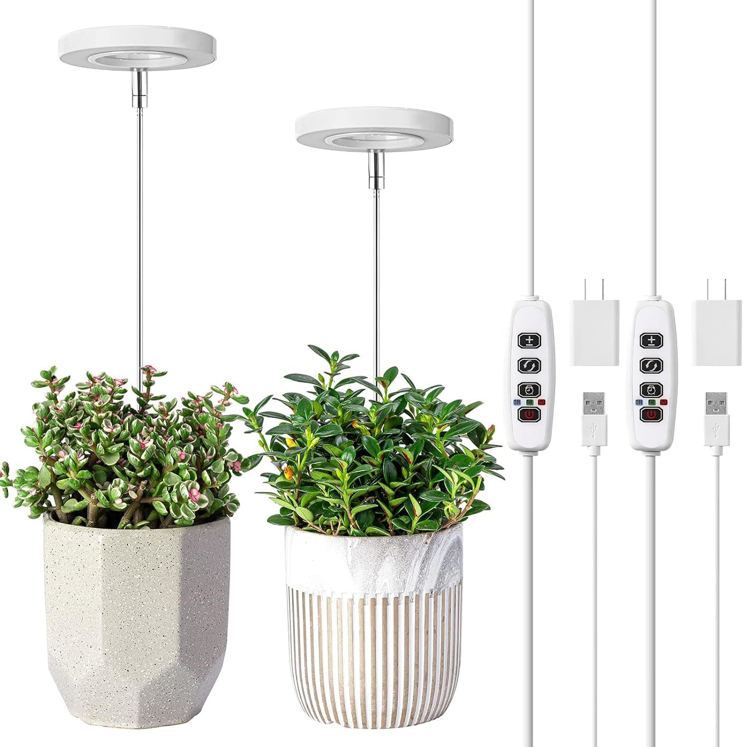 LED Telescopic Plant Light Full Spectrum Timer Grow Light for Indoor Succulents Red Blue Light