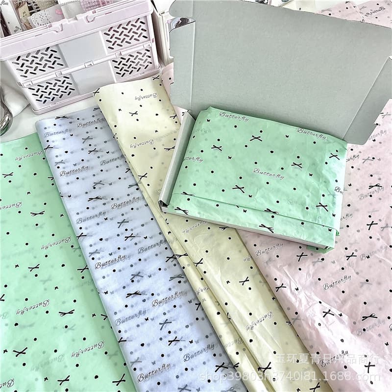 Mimi Girl ~ Bow, Polka Dot, Heart, and Pear Paper Original Gift Wrapping Flower and Clothing Photo Background Paper