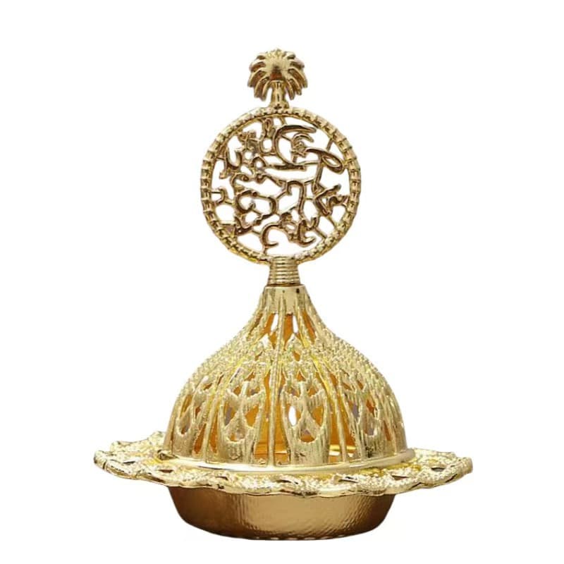 Cross-border Arabian Incense Burner Middle Eastern Style Mini Portable Gold Tower Incense Burner Small Metal Aromatherapy Burner