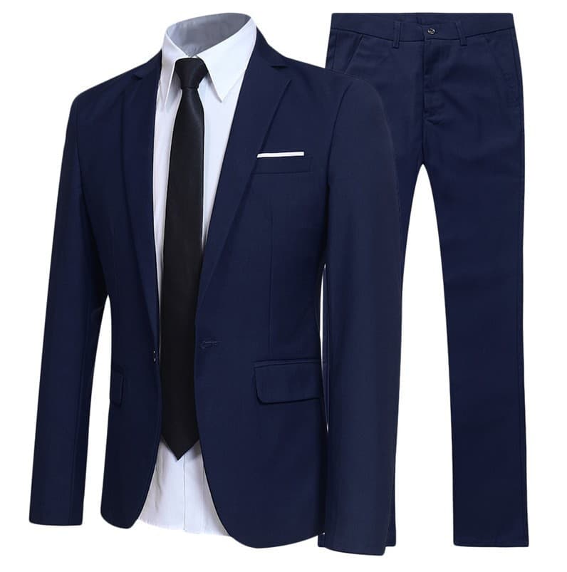 Trendy Groom's Wedding Suit, Gentleman's Suit, Men's Hairstylist Two-Piece Set, New British Style Formal Wear 2023