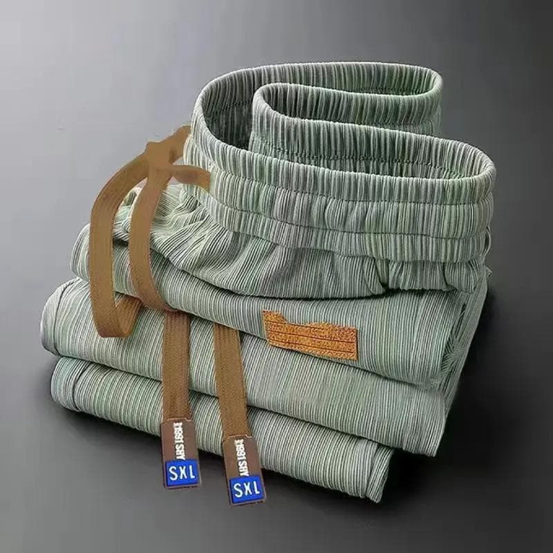 Ice silk pants men's summer thin loose drape straight quick-drying pants boys handsome wide-leg casual trousers