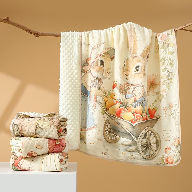 Bean Dot Blanket Class A Baby Cotton Newborn Swaddle Spring Autumn Children Quilt Baby Wrap Bean Dot Fleece Coverlet