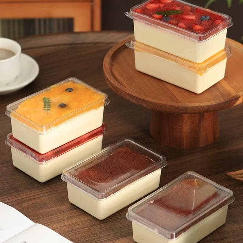 Trendy Strawberry Mousse Cake Packaging Box Cake Dessert Transparent Lid Tiramisu Pastry Baking Takeout Box