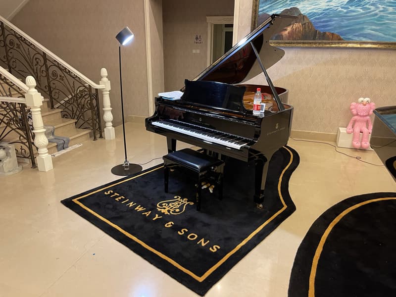 Piano-Shaped Carpet Logo Pad, Washable, Non-Warping, Moisture-Proof, Soundproof and Silencer, Household Piano Pad