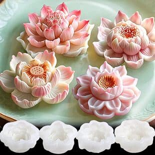 DIY Handmade Lotus Candle Silicone Mold Lotus Flower Aromatherapy Plaster Handmade Soap Candle Mold
