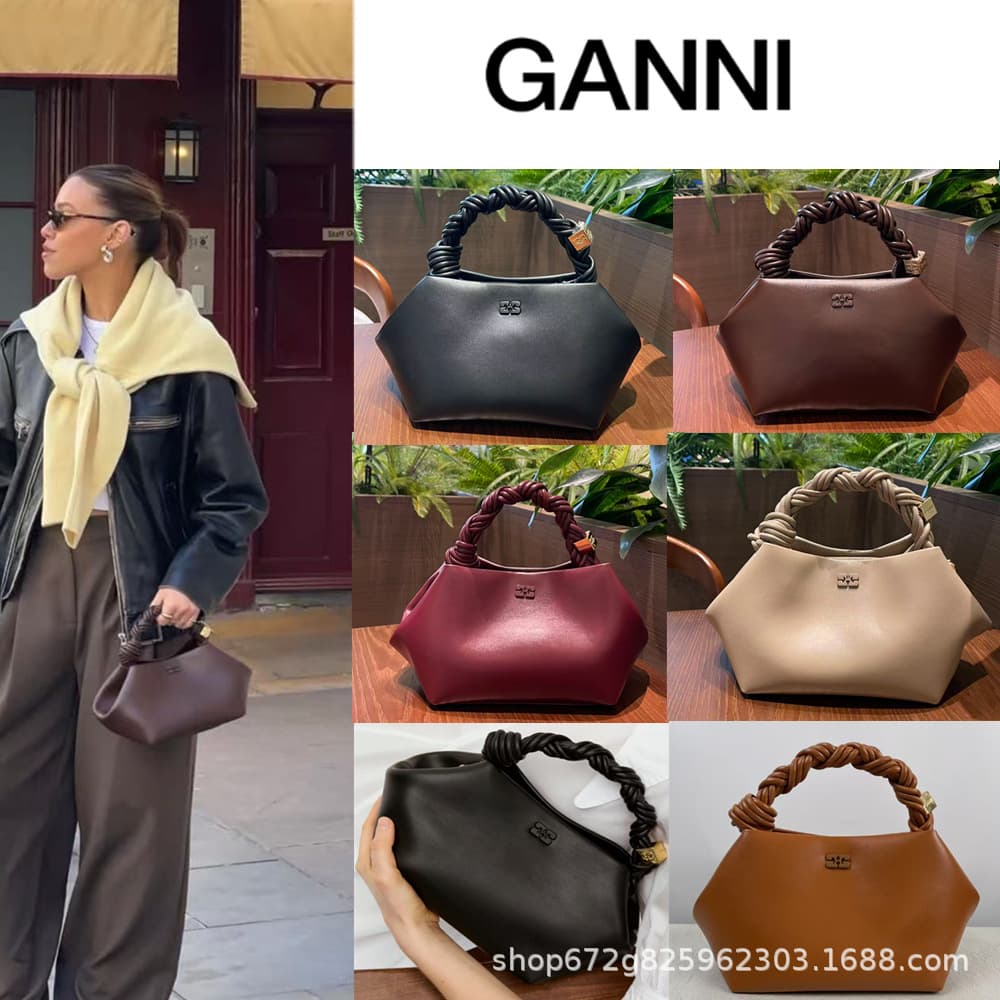 Cross-border Bestseller Niche GANNI New BOU BAG Premium Woven Hexagon Handbag Shoulder Crossbody Women's Bag