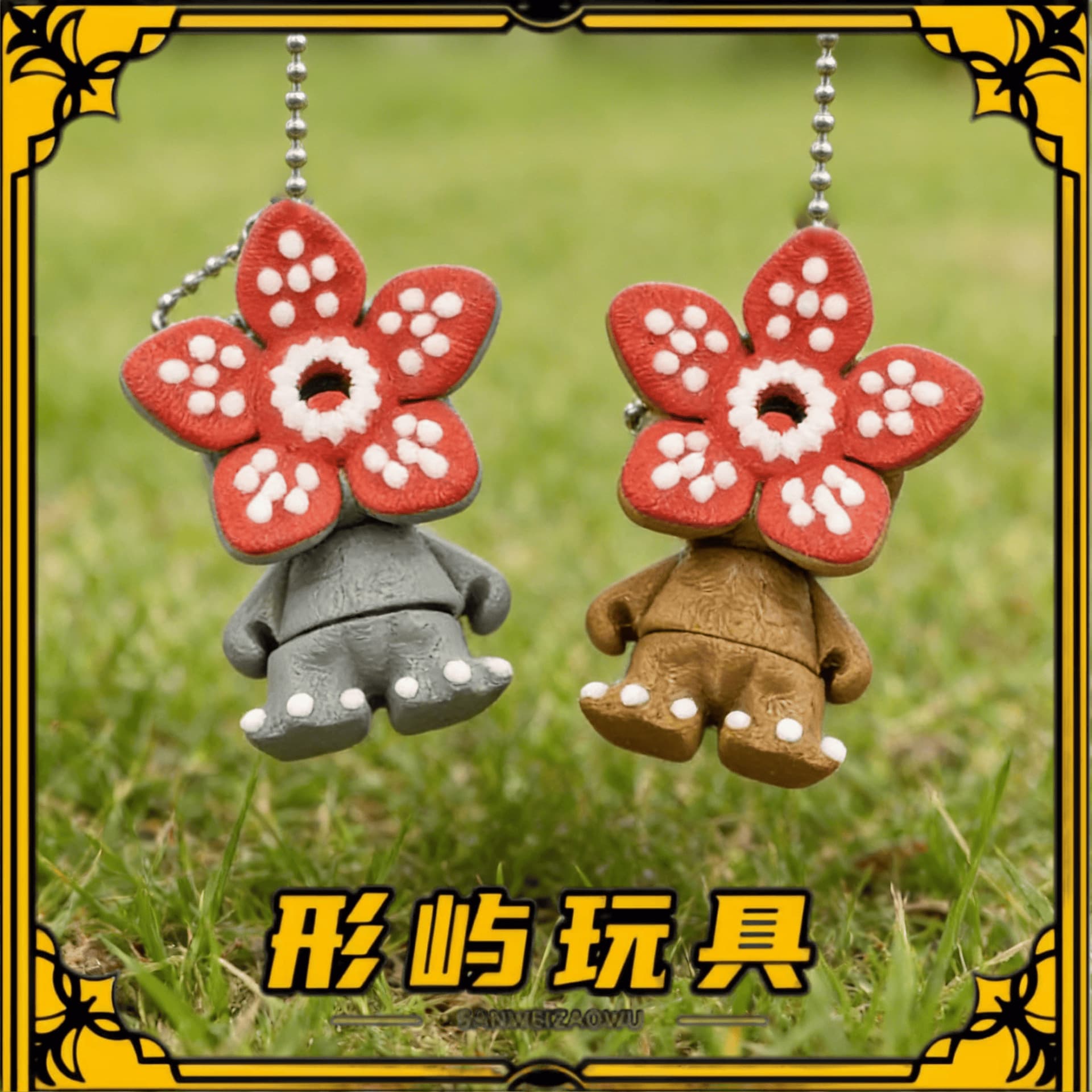 Cross-border 3D Printing New Product Stranger Things Demogorgon Monster Figurine Horror Style Keychain Weird Style