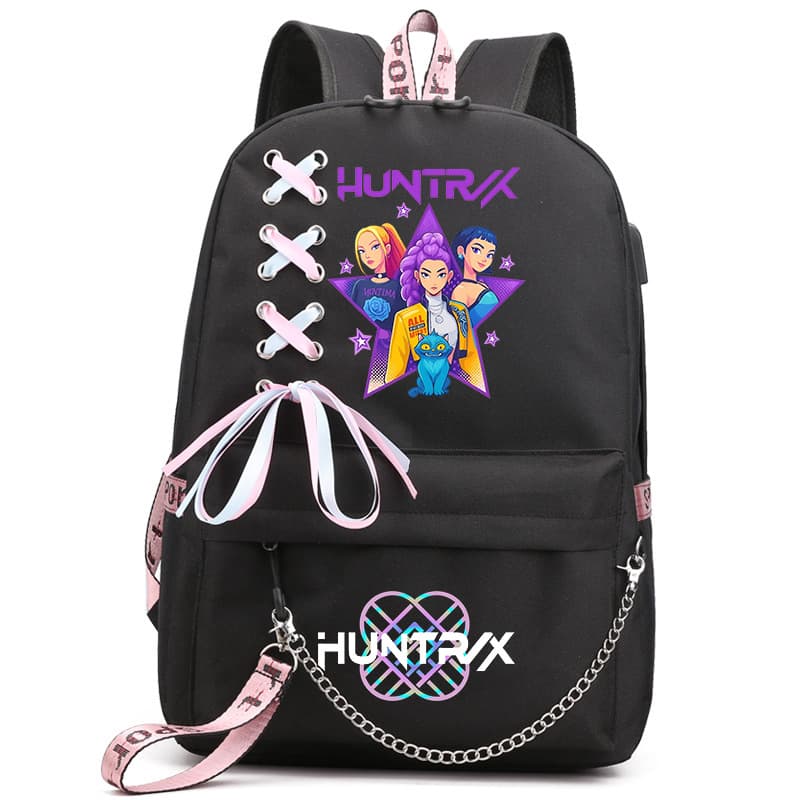 Cross-border Dropshipping KPop Demon Hunter Anime Backpack, Fashionable Women's School Teenager Student Backpack