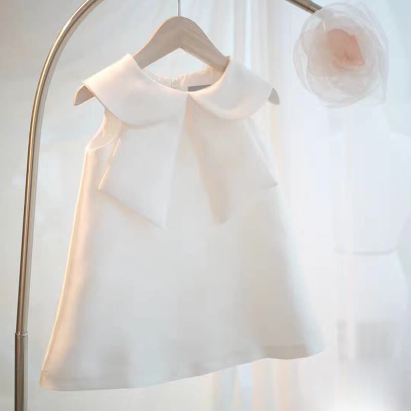 Children's Princess Dress for Toddler Girls, Flower Girl Dress, White Piano Performance Outfit, Daily Birthday Gown