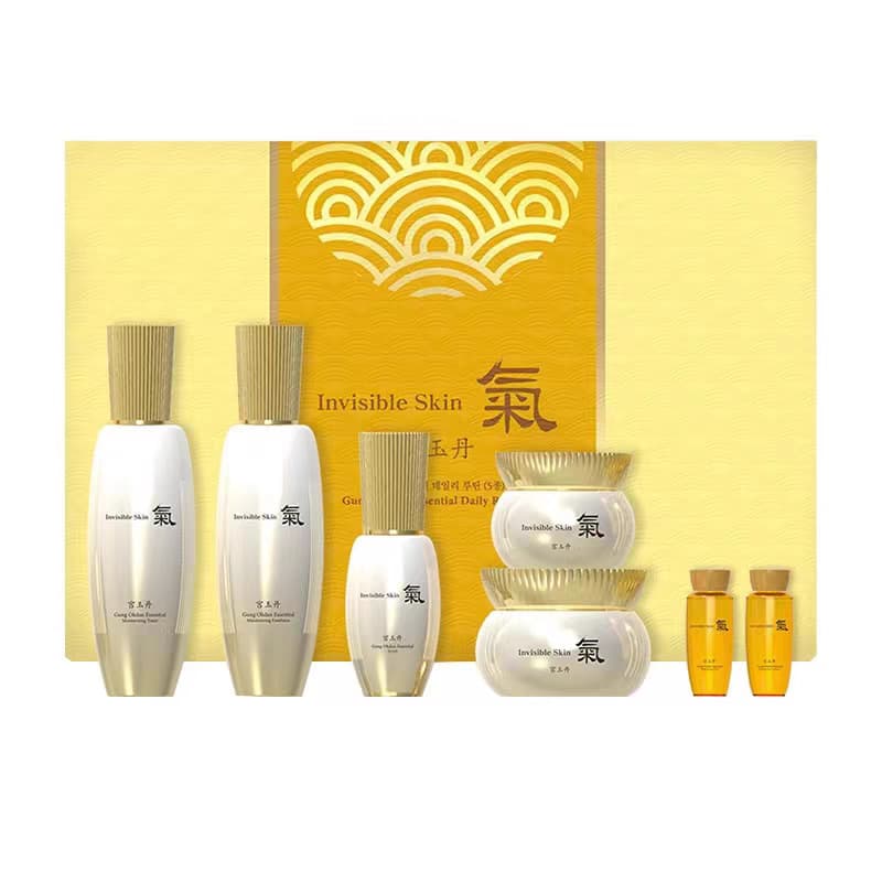 South Korea Imported Qi Gong Yu Dan Five-Piece Box Water Cream Essence Cream Eye Cream Skin Care Moisturizing
