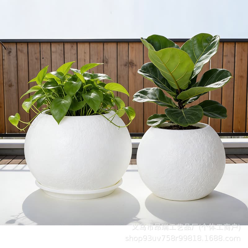 Extra-Large Plastic Round Flower Pot with Thickened Design and Tray, Suitable for Living Room or Balcony, Ideal for Growing Birds of Paradise and Monstera Plants, Deep and Tall Pot