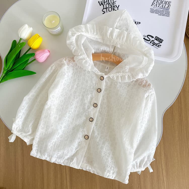 Girls' Sun Protection Jacket, Autumn Style, Thin Spring Summer Fall Kids Baby Breathable Children's Flower Hooded Air Conditioning Shirt