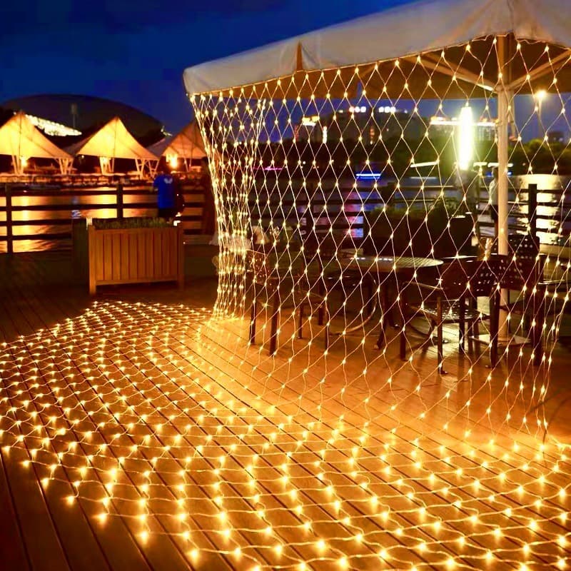 LED Net Light Fishing Net Light Starry Sky Solar Atmosphere Light Outdoor Waterproof Park Decorative Holiday Light String