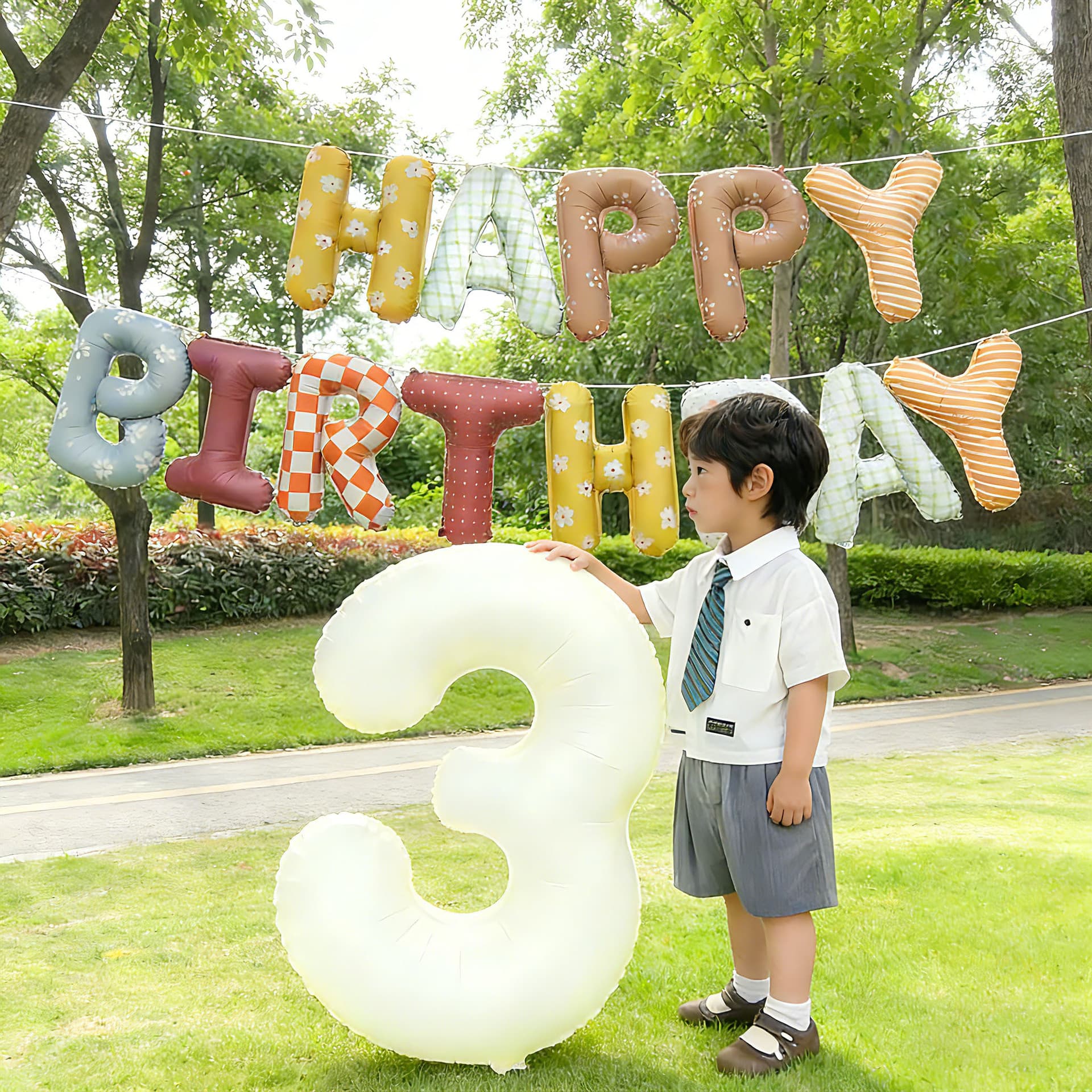 Kids Happy Birthday Letter Balloon Decoration for Birthday Party Scene Setup Photo Props for Boys and Girls