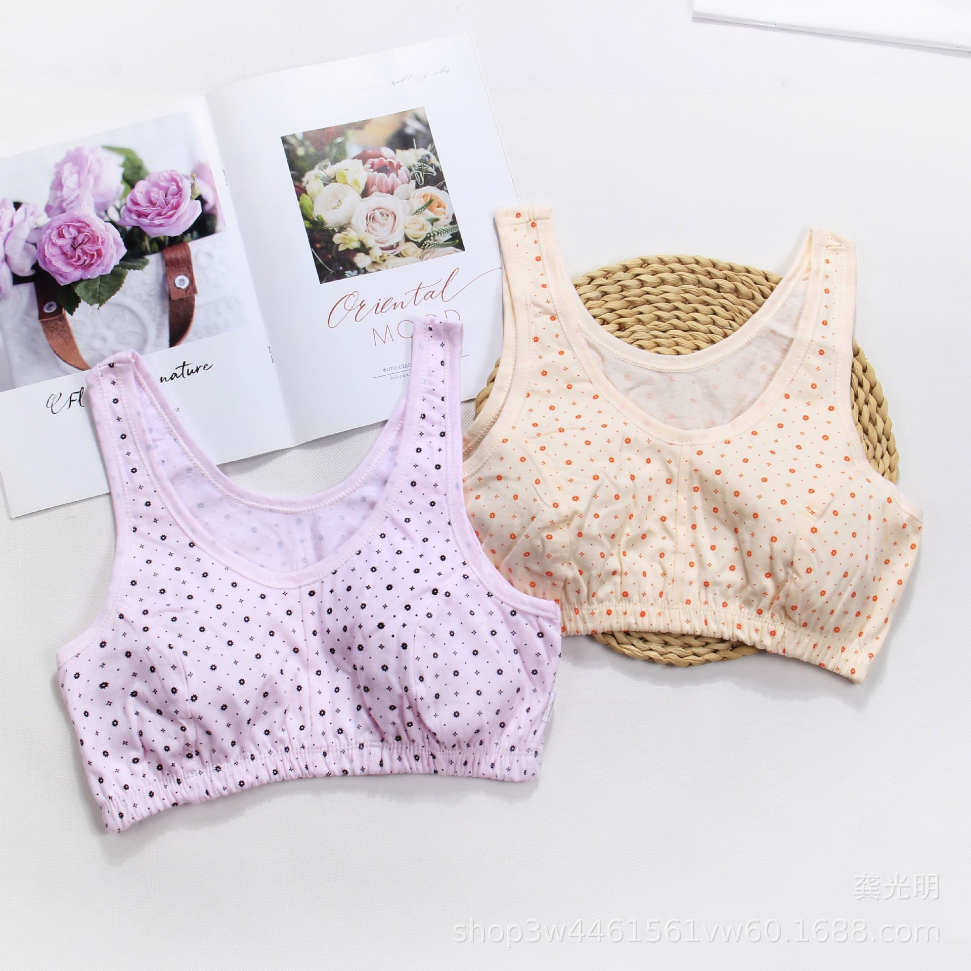 Mother's Grandma Cotton Underwear Plus Size Middle-aged Vest Style Pure Cotton Plus Size Elderly Bra Wire-free Bra