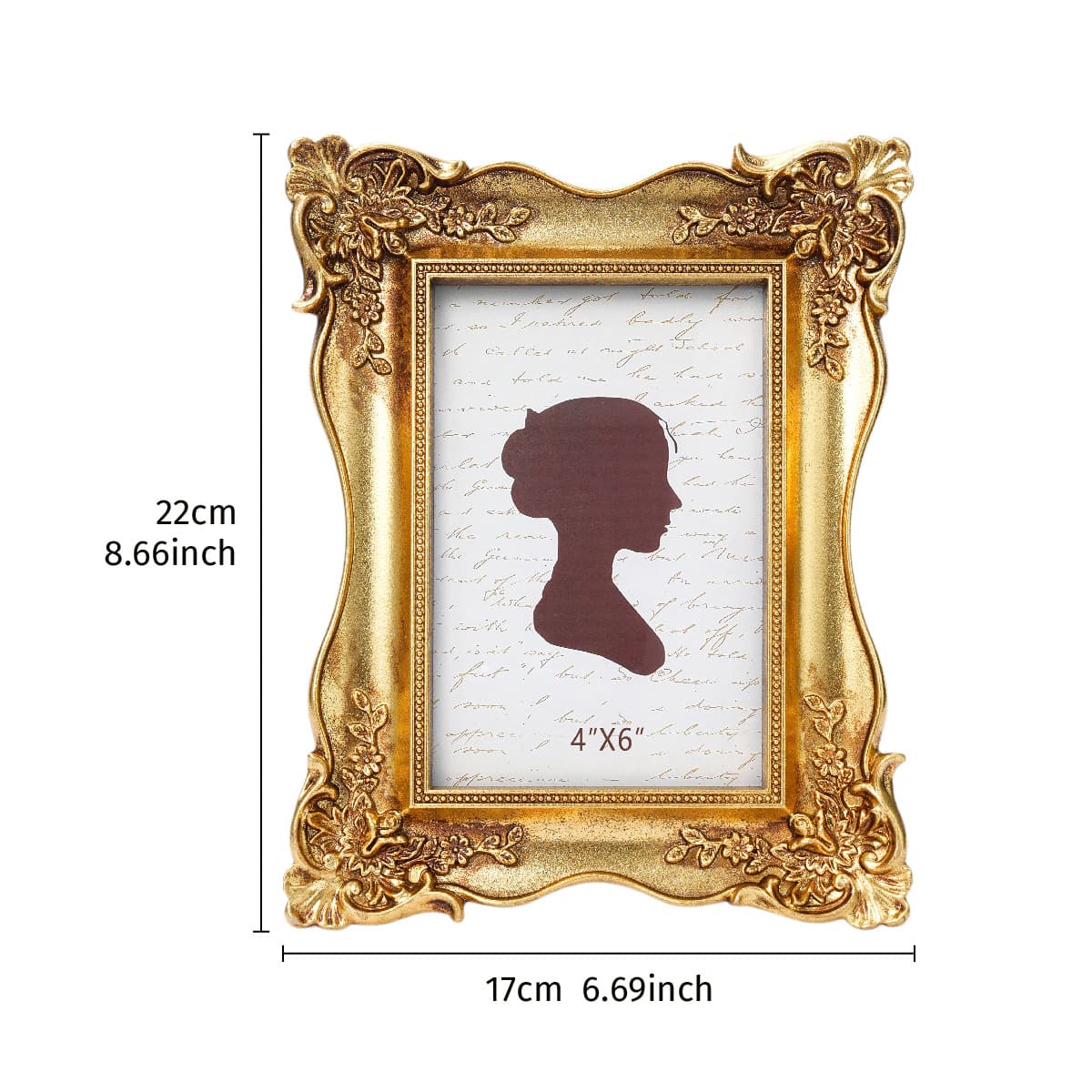 French Vintage Resin Photo Frame European Ornate Multi-Color Resin Tabletop 6-Inch Home Decor Showroom Frame