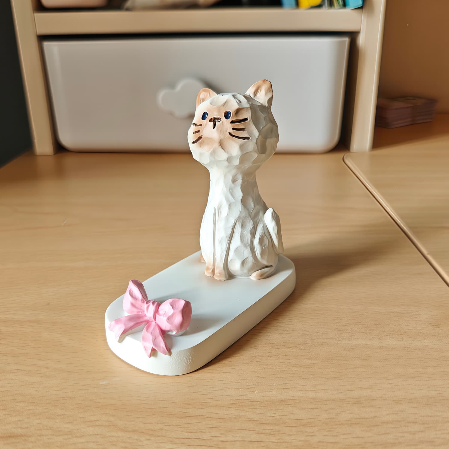 Cute Cartoon Siamese Cat Phone Stand Resin Craft Home Desktop Phone Stand Cat Phone Holder