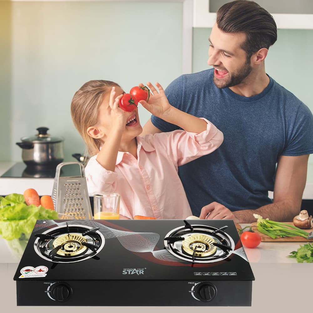 WinningStar Cross-Border Glass Explosion-Proof Dual-Head High-Flame Household LPG Gas Stove