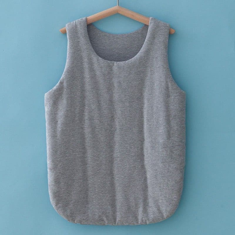 Warm and protective vest for adults, cotton, men and women, autumn and winter protection, belly band, sleeping in warm gray.