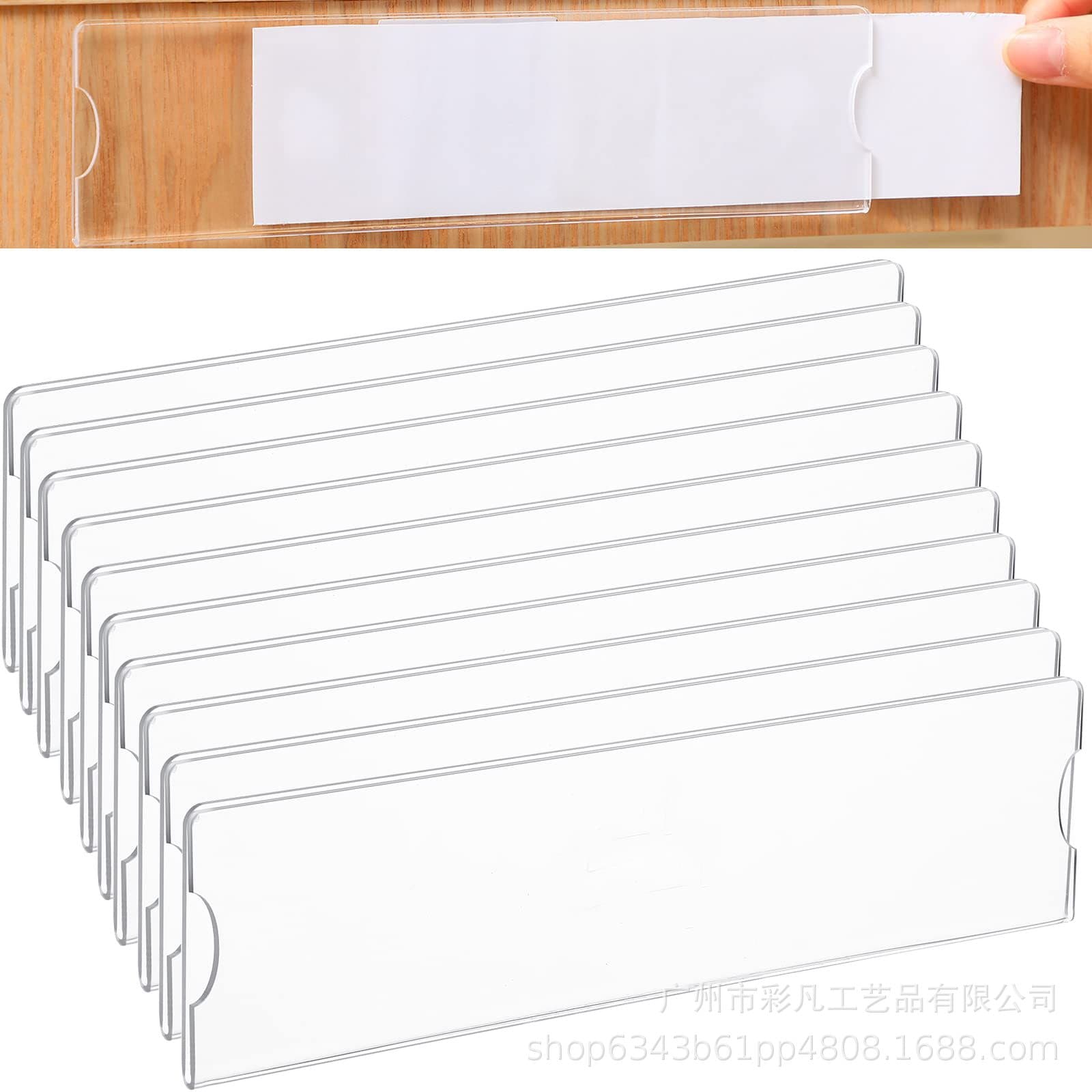 Factory Direct Hot-selling Transparent Acrylic Sign Holders with Adhesive Backing, Nameplate Frames for Amazon
