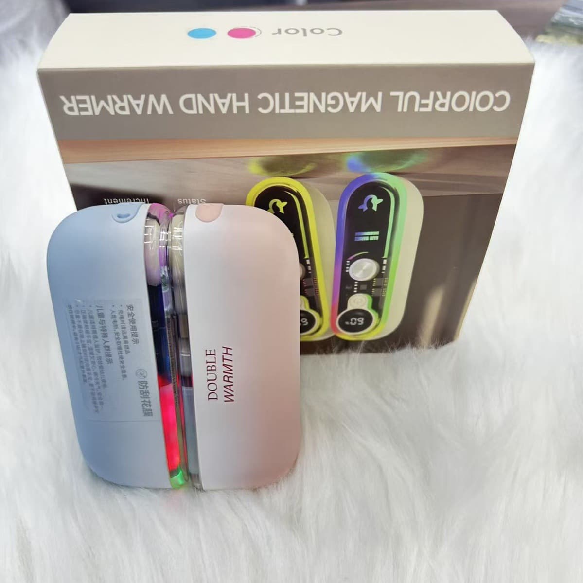 Magnetic Hand Warmer, Gradient Pink Blue, 2025 New Model, Split Type Hand Warmer 2-in-1, Handheld, 3C Certified Portable