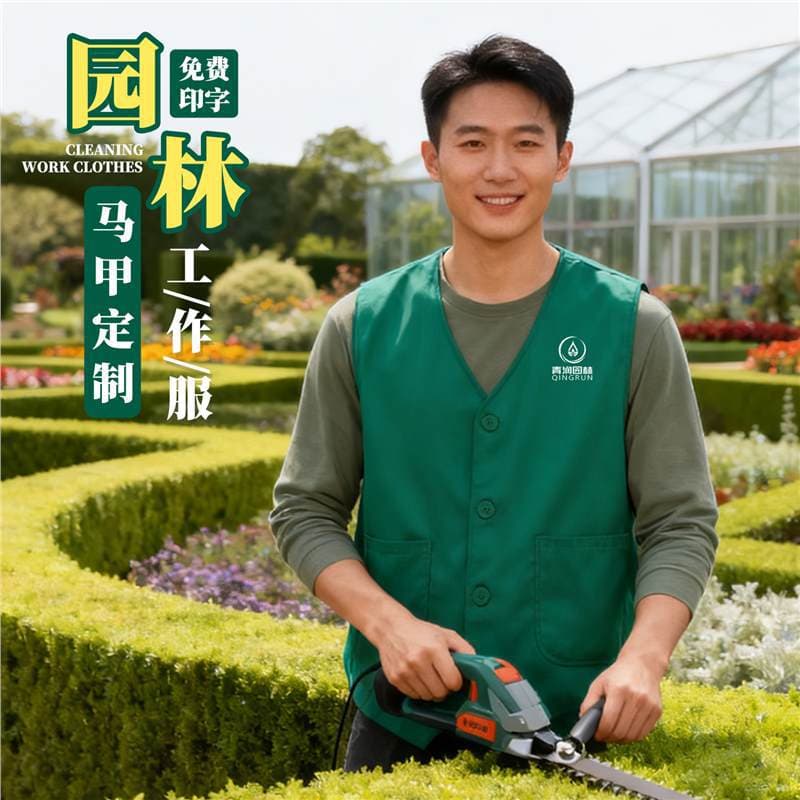 Landscape workwear vest printed logo road greening orchard floral arrangement pruner employee team uniform vest