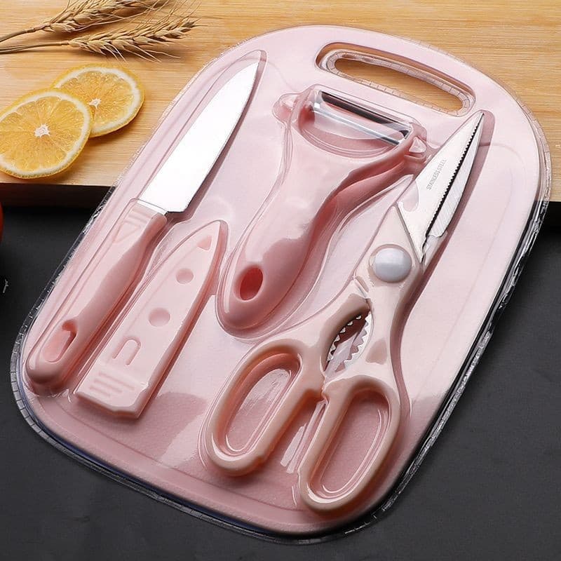 Fruit knife set, household kitchen mini fruit peeler, four-piece set, thickened baby food, dormitory, household knife set