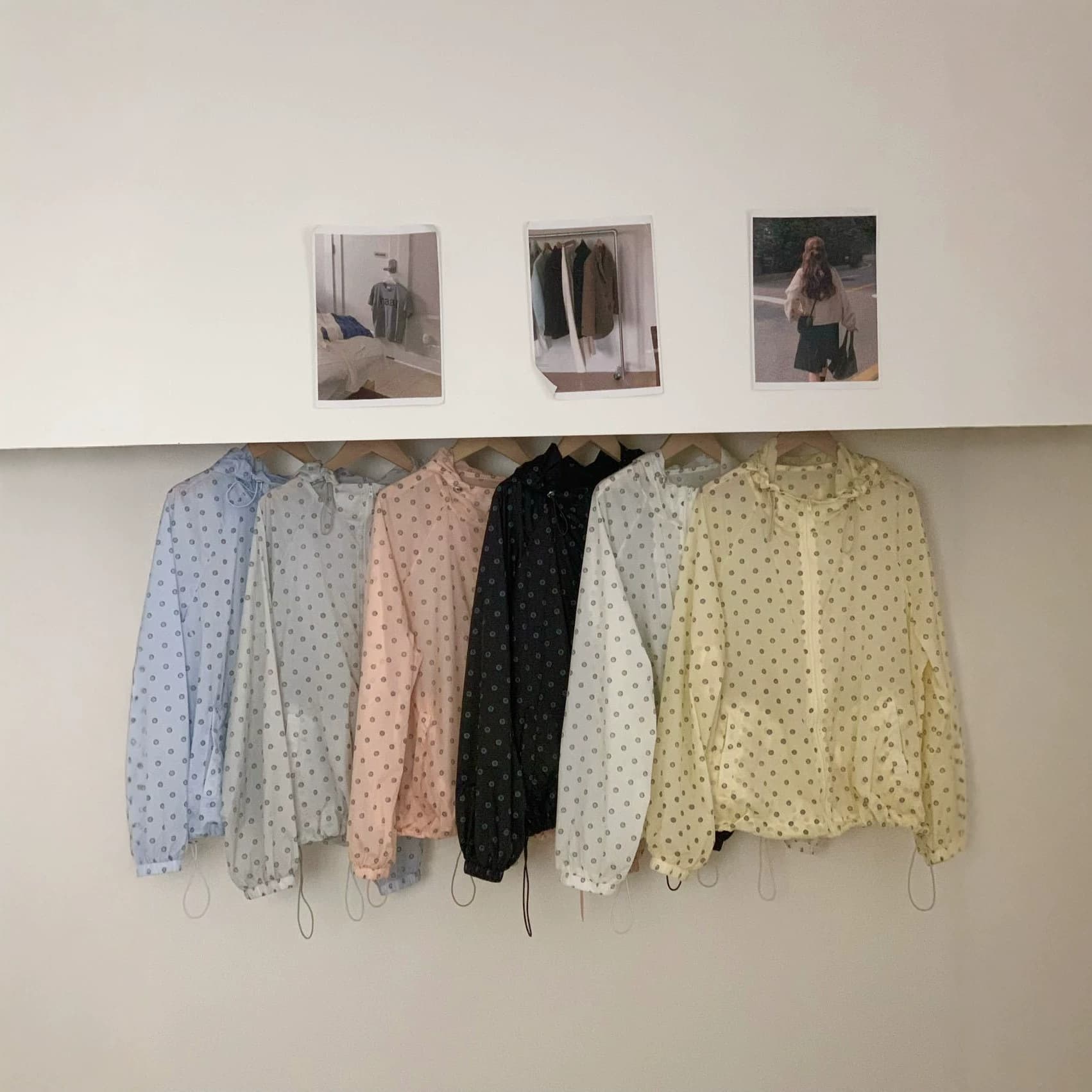 5-Color Korean Ins Summer Polka Dot Cute Zip-Up Hooded Jacket Lightweight Cool Sun Protection